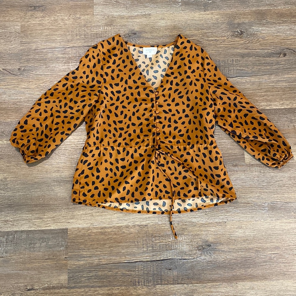 Brown & black patterned blouse